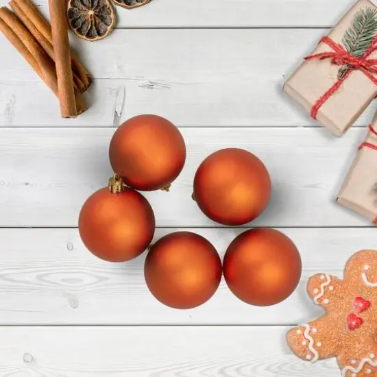 60ct. 2.5" Burnt Orange Shatterproof Matte Christmas Ball Ornaments {4}