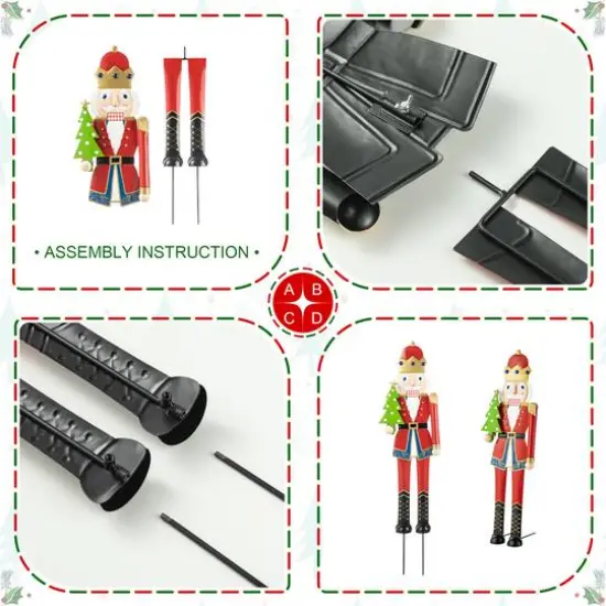 Glitzhome&reg; 43.25" Metal Christmas Nutcracker Yard Stake/D&eacute;cor Accent {8}