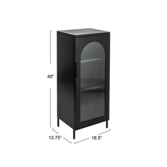 Hello Honey&reg; Metal Cabinet with Glass Door Matte Black {4}