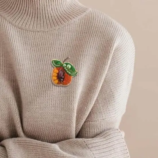 Crystal Art Beadwork Kit For Creating Broоch Apricot {4}