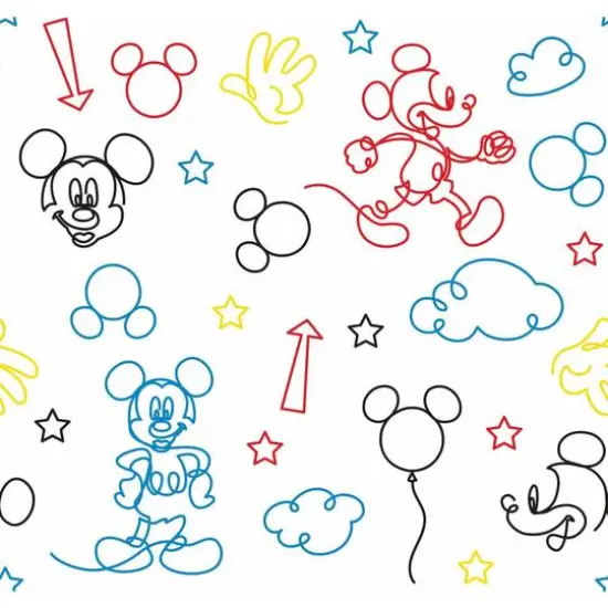 RoomMates Disney&reg; Mickey Mouse Line Art Peel & Stick Wallpaper {2}