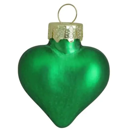 Whitehurst 56ct. 2" Matte Green Glass Heart Ornaments {1}