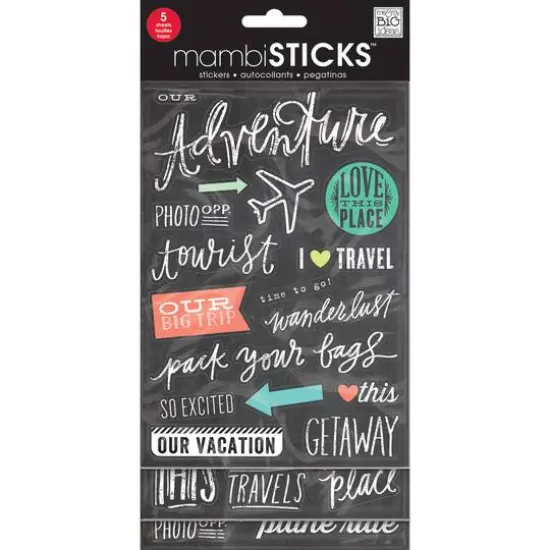 Me & My Big Ideas Glitter Stickers Value Pack-Tourist - Chalk, 100/Pkg {1}