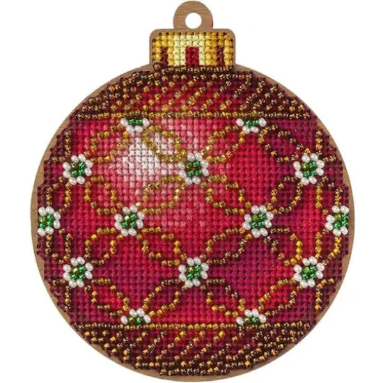 Wonderland Crafts Red & Green Ornament Cross-Stitch Kit {3}