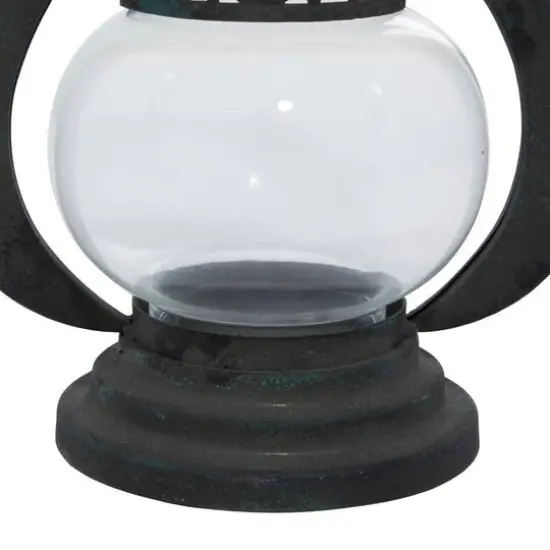 Black Iron Rustic Candle Holder Lantern, 9" x 8" x 5" {7}