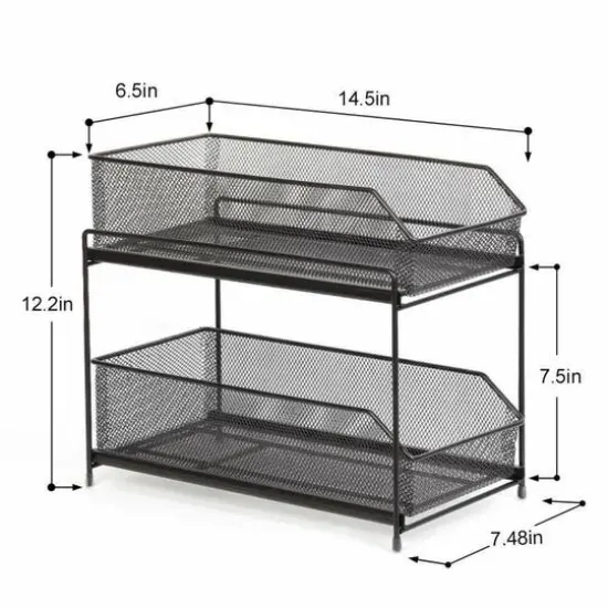 NEX&trade; Dark Brown 2-Tier Sliding Basket Organizer Drawer {3}