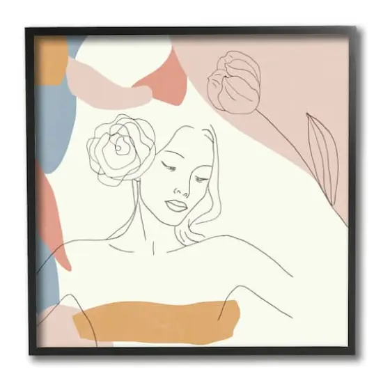 Stupell Industries Female Figure Linework Wall Art in Black Frame {1}