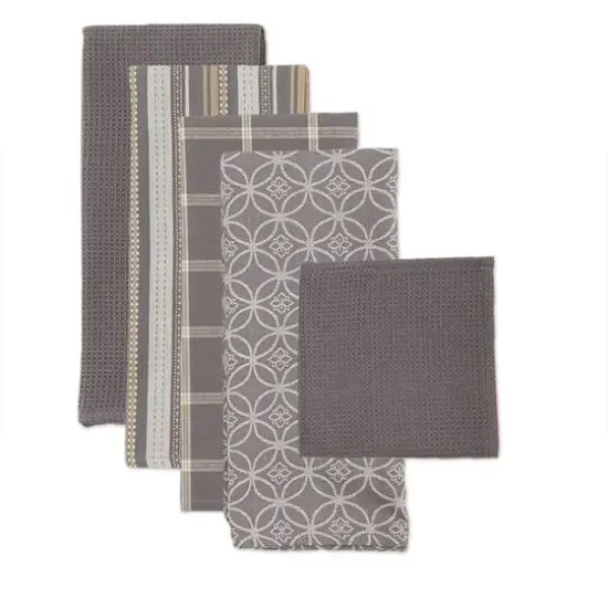 DII&reg; Dish Towel & Dishcloth Set Gray {6}