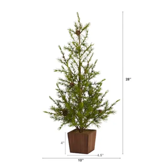 28" Unlit Alpine Artificial Potted Christmas Tree {3}