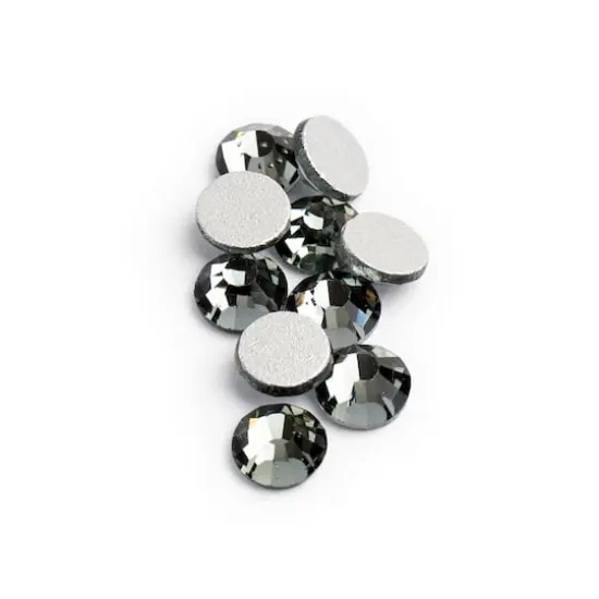 John Bead Crystal Lane SS16 Glass Round Flatback Rhinestones, 288ct. Black Diamond {1}