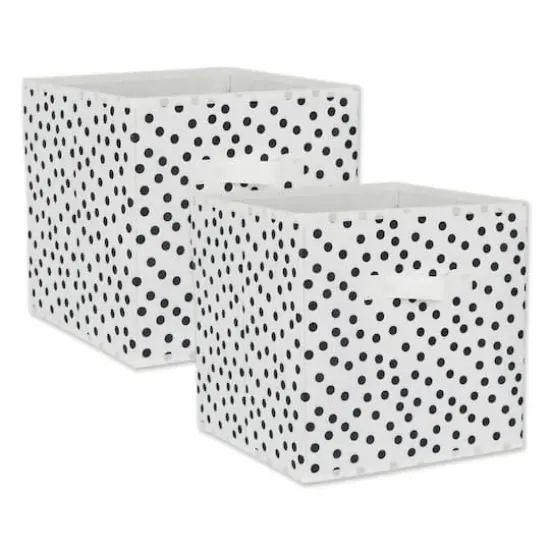 DII&reg; 11" Black & White Dots Storage Cube, 2ct. {12}