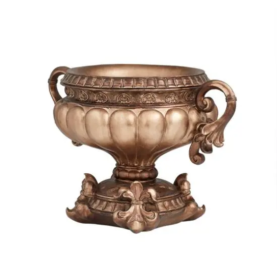 Bronze Polystone Traditional Decorative Bowl, 11" x 17" x 11" {1}