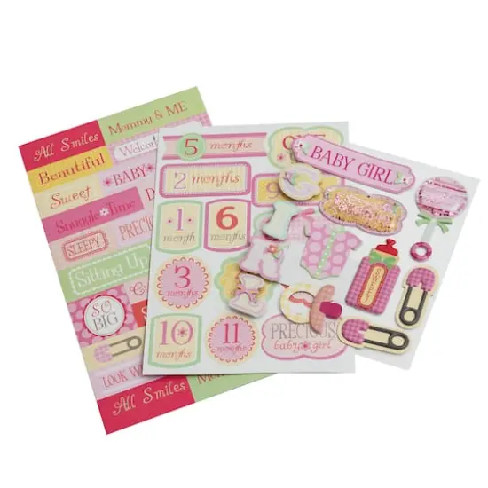 Traditional Baby Girl Dimensional Sticker Flip Pack by Recollections&trade; {1}