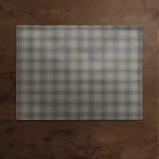 Dark Gray Plaid 18" x 14" Cotton Twill Placemat {3}