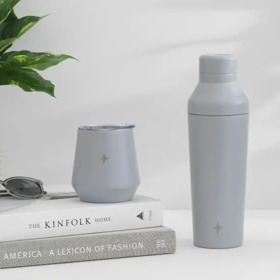 JoyJolt&reg; 12oz. Vacuum Insulated Stemless Wine Tumbler with Lid Gray {4}