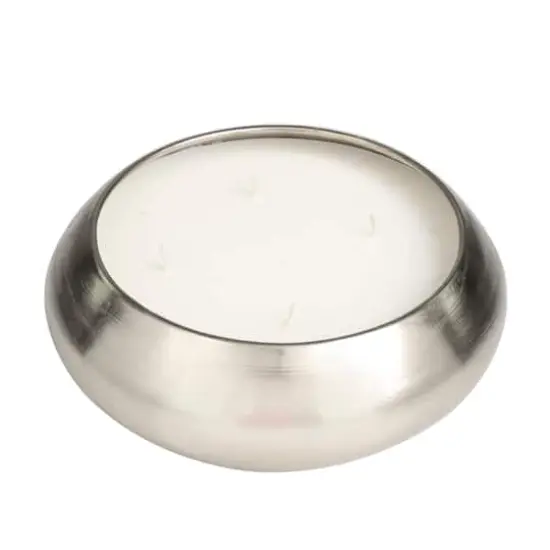 Sweet Bamboo Scented 4-Wick Candle in Wide Silver Bowl {4}