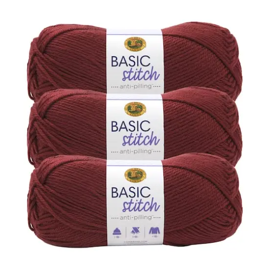 3 Pack Lion Brand&reg; Basic Stitch Anti Pilling&trade; Yarn Pomegranate {1}