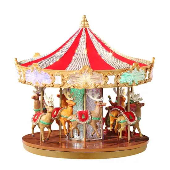 Mr. Christmas 12" Animated Crystal Very Merry Carousel {7}