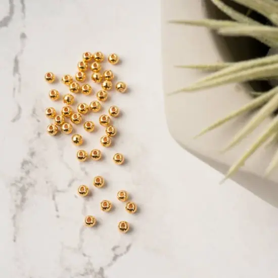 3mm Metal Spacer Beads, 40ct. by Bead Landing&trade; 18K Gold {4}