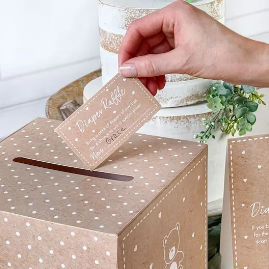 Kate Aspen&reg; Kraft Bear Diaper Raffle & Scratch Off Game Set {8}