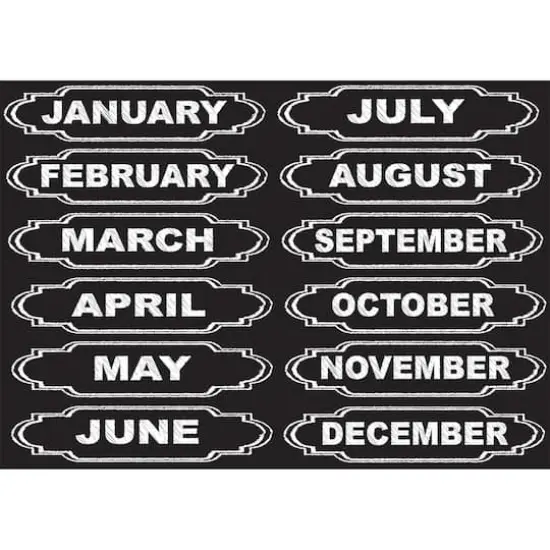 Ashley Productions Chalkboard Calendar Months Magnets, 6 Packs of 12 {3}