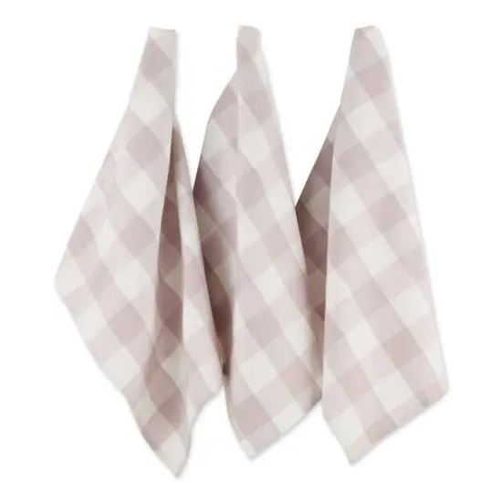 DII&reg; Dusty Lilac Buffalo Check Dish Towels, 3ct. {1}