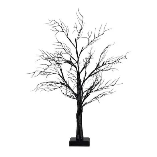 2ft. Pre-Lit LED Deluxe Black Twig Artificial Halloween Tree {1}