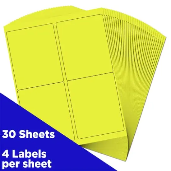 JAM Paper Extra Large Shipping Address Label Stickers Neon Yellow {4}