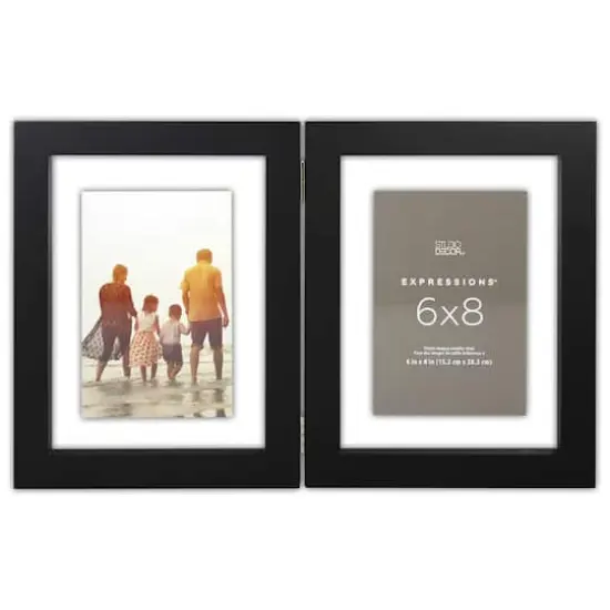 Expressions™ 2 Opening 6" x 8" Black Hinge Float Frame by Studio Décor® {1}