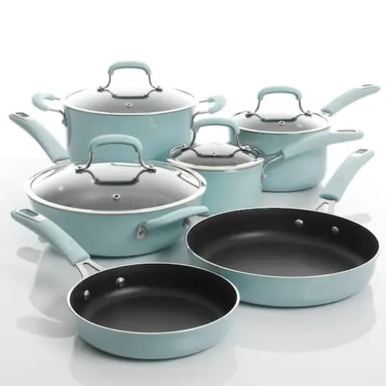 Kenmore&reg; Elite Andover 10-Piece Glacier Blue Nonstick Aluminum Cookware Set {5}