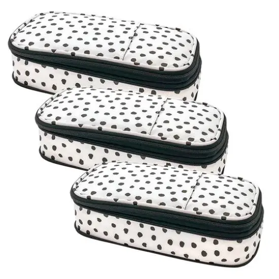 Teacher Created Resources Black Painted Dots on White Pencil Cases, 3ct. {1}