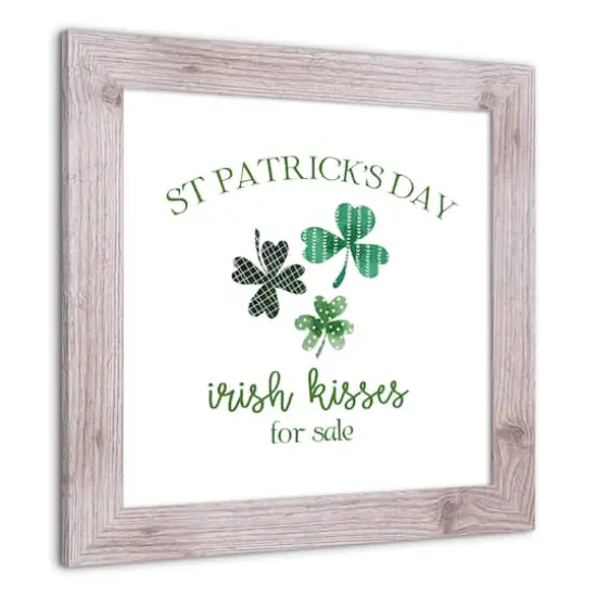 St Patricks Irish Kisses Framed Print 16" x 16" Western White Framed Print {3}