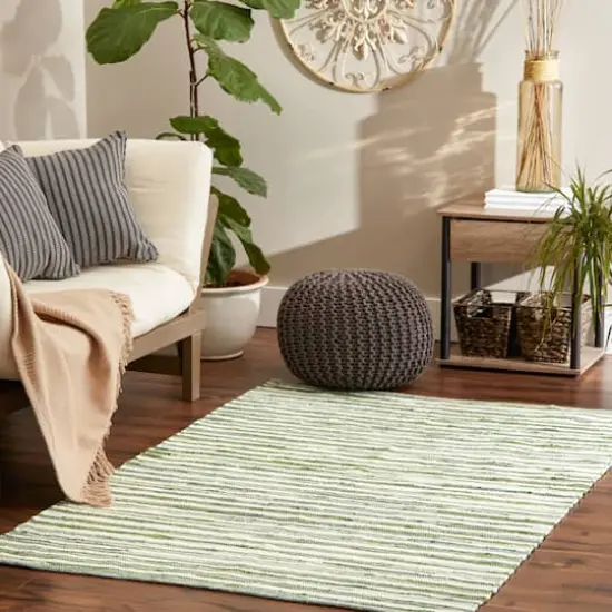 DII&reg; Slim Stripe Cotton Chindi Rug, 4ft. x 6ft. Jadeite {3}