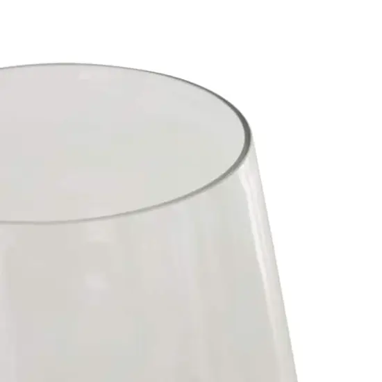 8.5" Clear Glass Wide Cone Shaped Decorative Vase {5}