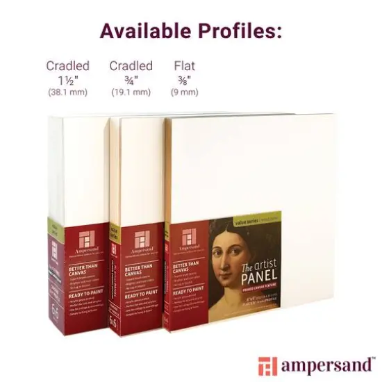 Ampersand&trade; The Artist Panel&trade; Primed Canvas Texture 1.5" Cradled Wood Panel {5}