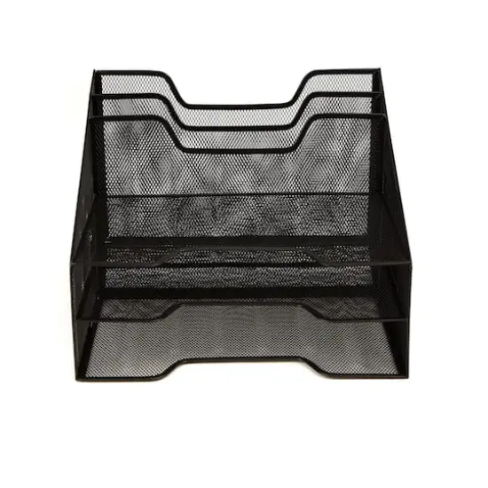 Mind Reader 2 Pack Black 3-Tiered Desk Organizer Tray {9}