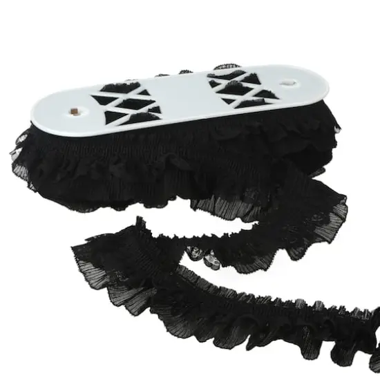 2.5" Black Chiffon Pleated Trim by Celebrate It&reg; {1}