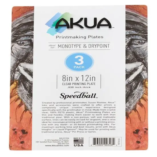 Speedball&reg; Akua&trade; Clear Printing Plates, 3ct. {2}