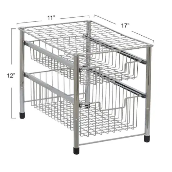 Household Essentials Sliding 2-Basket Cabinet Organizer {5}