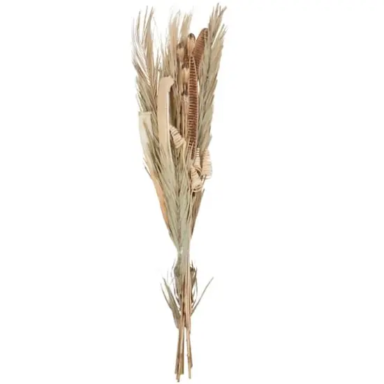 62" Beige Dried Plant Assorted Bouquet Palm Leaf Natural Foliage with Branch Accents {1}