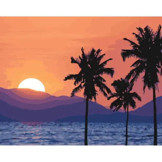 16" x 20" Beach Sunset Paint-by-Number Kit with Wood Display Hanger by Artist's Loft&reg; {1}