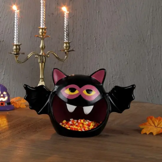Mr. Halloween 9" Motion Activated Ceramic Bat Candy Bowl {3}