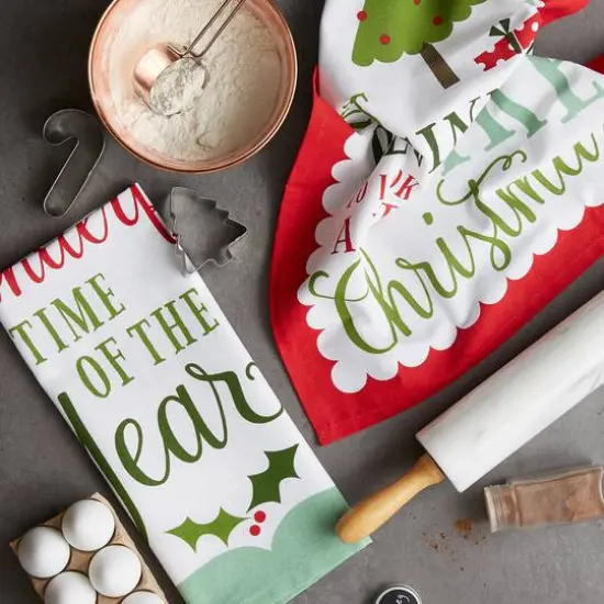 DII&reg; Assorted Holiday Fun Printed Dishtowel Set {7}