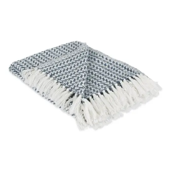 DII&reg; French Blue Arrowhead Woven Throw {1}