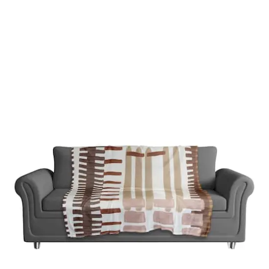 Abstract Brown Pink 50" x 60" Coral Fleece Blanket {4}