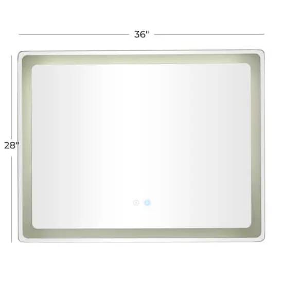 Clear Glass Modern Anti Fog Mirror, 36" x 1" x 28" {9}