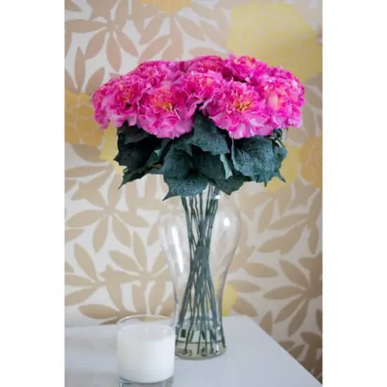 Carnation Arrangement In Vase Dark Pink {3}