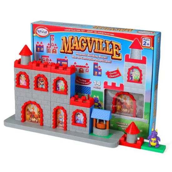 Popular Playthings&reg; Magville&reg; Castle&trade; Magnetic Building Blocks Play Set {1}