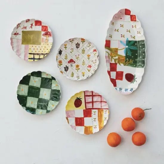Hello Honey&reg; 7.75" Artisan's Canvas Stoneware Plate Collection Set {3}