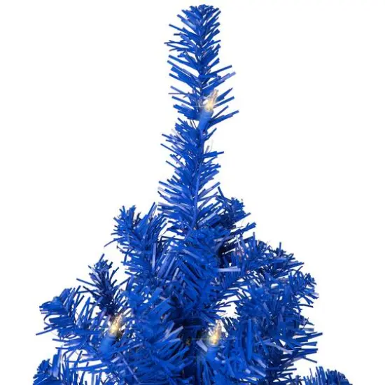 6ft. Pre-Lit Royal Blue Medium Pine Artificial Christmas Tree, Clear Lights {7}